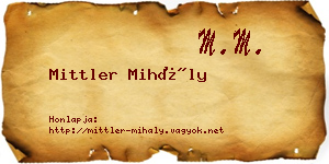 Mittler Mihály névjegykártya
